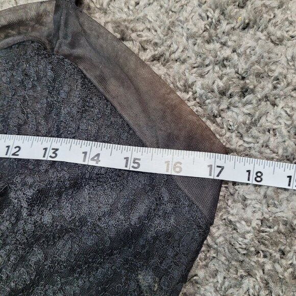 Vintage Munsingwear Size M 38 Black Sexy Lace Full Dress Slip Silky Satin - Picture 5 of 7